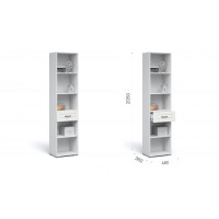                     Система Лацио Пенал 1ящ Белое дерево (ручка бронза) 