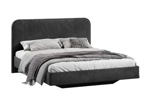 Кровать без ПМ «Тиффани» Тип 1 (без подъемного механизма) Микровелюр Wellmart Graphite