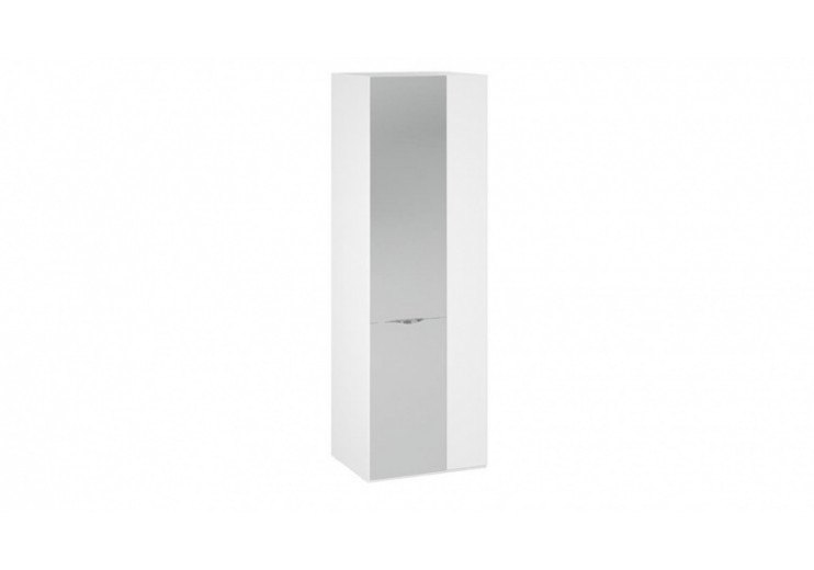 Шкаф угловой 580 с 1 зеркальной дверью Глосс - СМ- 319.07.007 Белый Жемчуг, Белый глянец