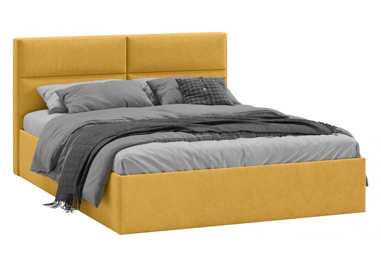 Кровать без ПМ «Глосс» Тип 1 (без подъемного механизма) Микровелюр Wellmart Yellow