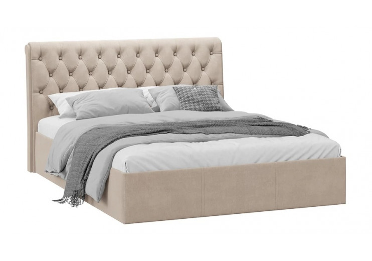 Кровать без ПМ «Скарлет» Тип 1 (без подъемного механизма) Велюр Мокко светлый