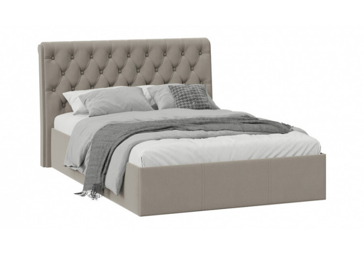 Кровать без ПМ Скарлет Тип 1 без подъемного механизма Велюр Мокко темный