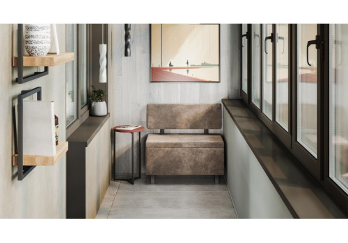 Скамья прямая «Брайтон» (800 мм) Венге Цаво, Wellmart Latte