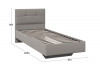 Кровать без ПМ «Элис» Тип 1 (без подъемного механизма) Велюр ultra smoke