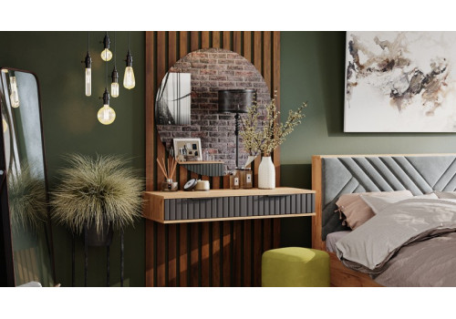 Стол туалетный Хилтон Дуб Крафт золотой, Графит матовый