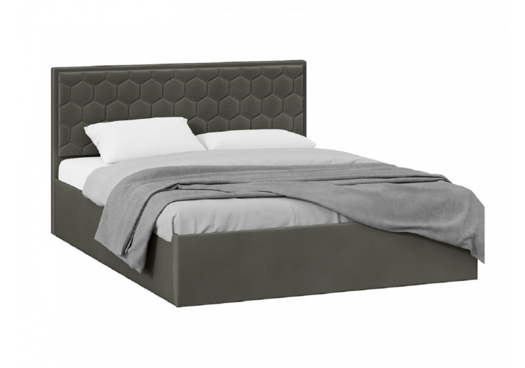 Кровать с ПМ «Порто» (с подъемным механизмом) без заглушины Велюр Confetti Stone