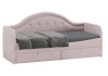 Кровать «Адель» с мягкой спинкой тип 1 Велюр пудровый