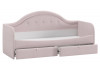 Кровать «Адель» с мягкой спинкой тип 1 Велюр пудровый