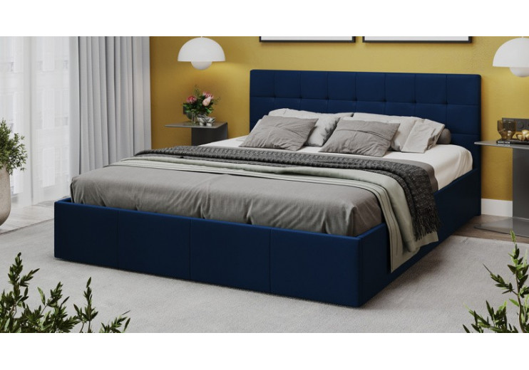 Кровать с ПМ «Эмма» (с подъемным механизмом) с заглушиной Велюр Confetti Blue