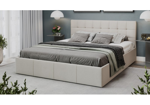 Кровать с ПМ «Эмма» (с подъемным механизмом) с заглушиной Велюр Confetti Cream