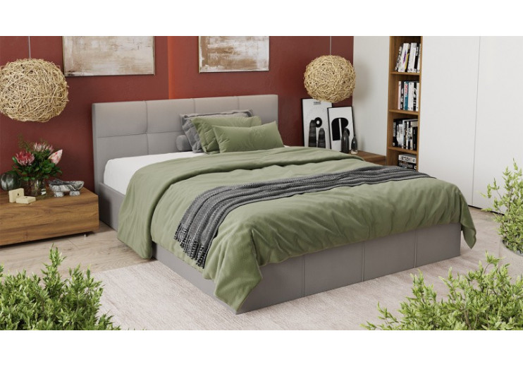 Кровать с ПМ «Лора» (с подъемным механизмом) с заглушиной Велюр Confetti Silver