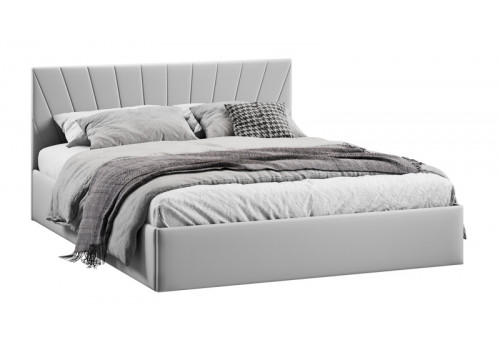 Кровать с ПМ «Эвори» Тип 1 (с подъемным механизмом) с заглушиной Велюр Confetti Silver