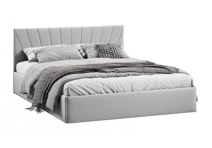 Кровать с ПМ «Эвори» Тип 1 (с подъемным механизмом) с заглушиной Велюр Confetti Silver