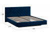 Кровать без ПМ «Кевия» Тип 1 (без подъемного механизма) Велюр Confetti Blue