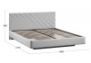 Кровать без ПМ «Кевия» Тип 1 (без подъемного механизма) Велюр Confetti Silver