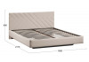 Кровать без ПМ «Кевия» Тип 1 (без подъемного механизма) Велюр Confetti Cream