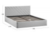 Кровать с ПМ «Кевия» Тип 1 (с подъемным механизмом) с заглушиной Велюр Confetti Silver