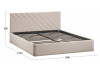 Кровать с ПМ «Кевия» Тип 1 (с подъемным механизмом) с заглушиной Велюр Confetti Cream