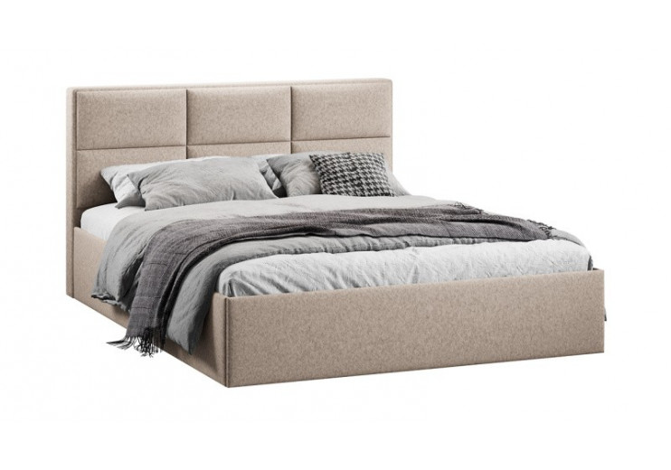 Кровать с ПМ «Стелла» Тип 1 с заглушиной Микровелюр Jercy Cream