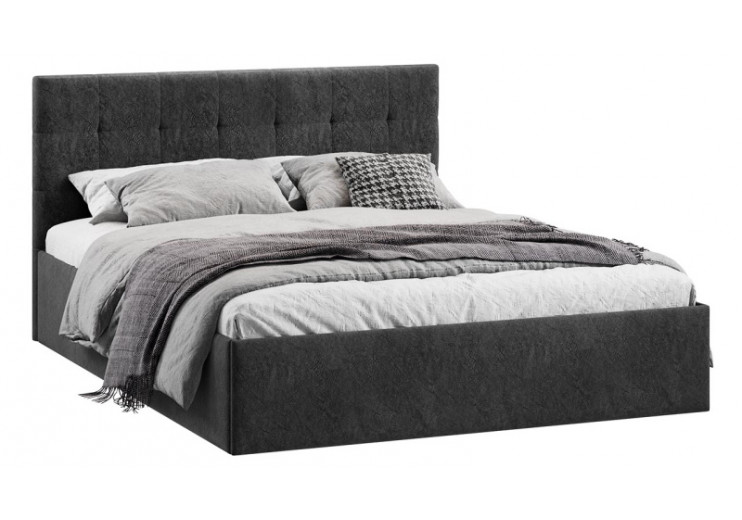 Кровать с ПМ «Джоли» Тип 1 (с подъемным механизмом) с заглушиной Микровелюр Wellmart Graphite