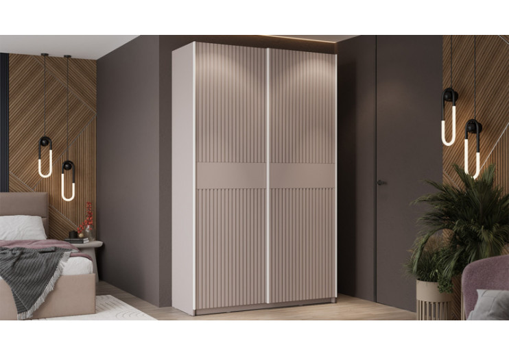 Шкаф-купе с 2 глухими дверями «Оскар Хилтон» Ручка белая, Кашемир, Кашемир сатин