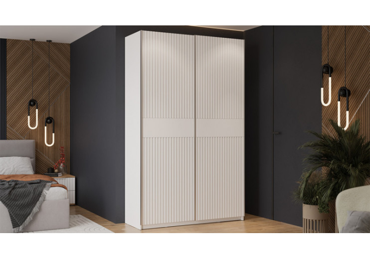 Шкаф-купе с 2 глухими дверями «Оскар Хилтон» Ручка серебро, Белый снег, Белый матовый
