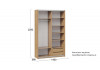 Шкаф-купе с 2 глухими дверями «Оскар Хилтон» Ручка серебро, Дуб Крафт золотой, Графит матовый
