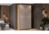 Шкаф-купе с 2 глухими дверями «Оскар Хилтон» Ручка серебро, Дуб Крафт золотой, Кашемир сатин