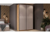 Шкаф-купе с 2 глухими дверями «Оскар Хилтон» Ручка черная, Дуб Крафт золотой, Кашемир, Кашемир сатин