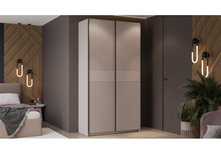 Шкаф-купе с 2 глухими дверями «Оскар Хилтон» Ручка черная, Кашемир, Кашемир сатин