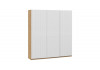 Шкаф-купе с 3 глухими дверями «Оскар Хилтон» Ручка белая, Дуб Крафт золотой, Белый матовый