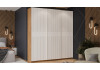 Шкаф-купе с 3 глухими дверями «Оскар Хилтон» Ручка белая, Дуб Крафт золотой, Белый матовый