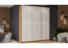 Шкаф-купе с 3 глухими дверями «Оскар Хилтон» Ручка серебро, Дуб Крафт золотой, Белый матовый