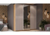 Шкаф-купе с 2 глухими и 1 зеркальной дверями «Оскар Хилтон» Ручка белая, Дуб Крафт золотой, Кашемир, Кашемир сатин