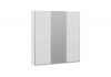 Шкаф-купе с 2 глухими и 1 зеркальной дверями «Оскар Хилтон» Ручка серебро, Белый снег, Белый матовый