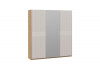 Шкаф-купе с 2 глухими и 1 зеркальной дверями «Оскар Хилтон» Ручка серебро, Дуб Крафт золотой, Кашемир, Кашемир сатин