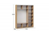 Шкаф-купе с 3 зеркальными дверями «Оскар» Ручка белая, Дуб Крафт золотой