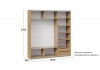 Шкаф-купе с 3 зеркальными дверями «Оскар» Ручка серебро, Дуб Крафт золотой