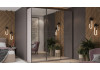 Шкаф-купе с 3 зеркальными дверями «Оскар» Ручка черная, Кашемир