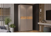 Шкаф-купе с 2 глухими дверями «Оскар Скания» Ручка серебро, Кашемир, Дуб тортугга