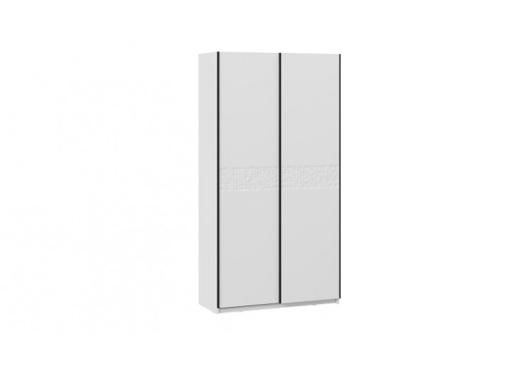 Шкаф-купе с 2 глухими дверями «Оскар Скания» Ручка черная, Белый снег, Белый матовый