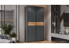 Шкаф-купе с 2 глухими дверями «Оскар Скания» Ручка черная, Серый графит, Дуб тортугга