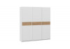 Шкаф-купе с 3 глухими дверями «Оскар Скания» Ручка белая, Белый снег, Дуб тортугга