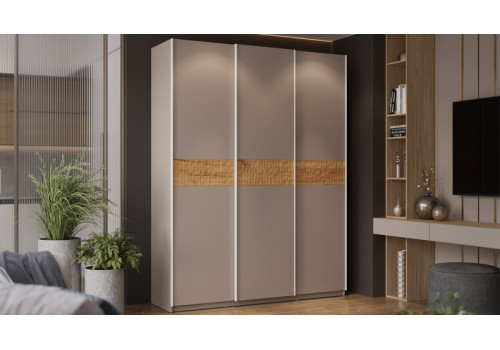 Шкаф-купе с 3 глухими дверями «Оскар Скания» Ручка белая, Кашемир, Дуб тортугга