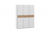 Шкаф-купе с 3 глухими дверями «Оскар Скания» Ручка серебро, Белый снег, Дуб тортугга