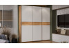 Шкаф-купе с 3 глухими дверями «Оскар Скания» Ручка серебро, Дуб Крафт золотой, Белый снег, Дуб тортугга