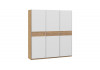 Шкаф-купе с 3 глухими дверями «Оскар Скания» Ручка серебро, Дуб Крафт золотой, Белый снег, Дуб тортугга
