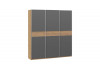 Шкаф-купе с 3 глухими дверями «Оскар Скания» Ручка серебро, Дуб Крафт золотой, Серый графит, Дуб тортугга