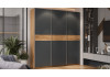 Шкаф-купе с 3 глухими дверями «Оскар Скания» Ручка серебро, Дуб Крафт золотой, Серый графит, Дуб тортугга