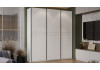 Шкаф-купе с 3 глухими дверями «Оскар Скания» Ручка черная, Белый снег, Белый матовый
